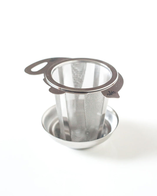 Durable Stainless Teapot Shaped Strainer (Infuser) with Dish